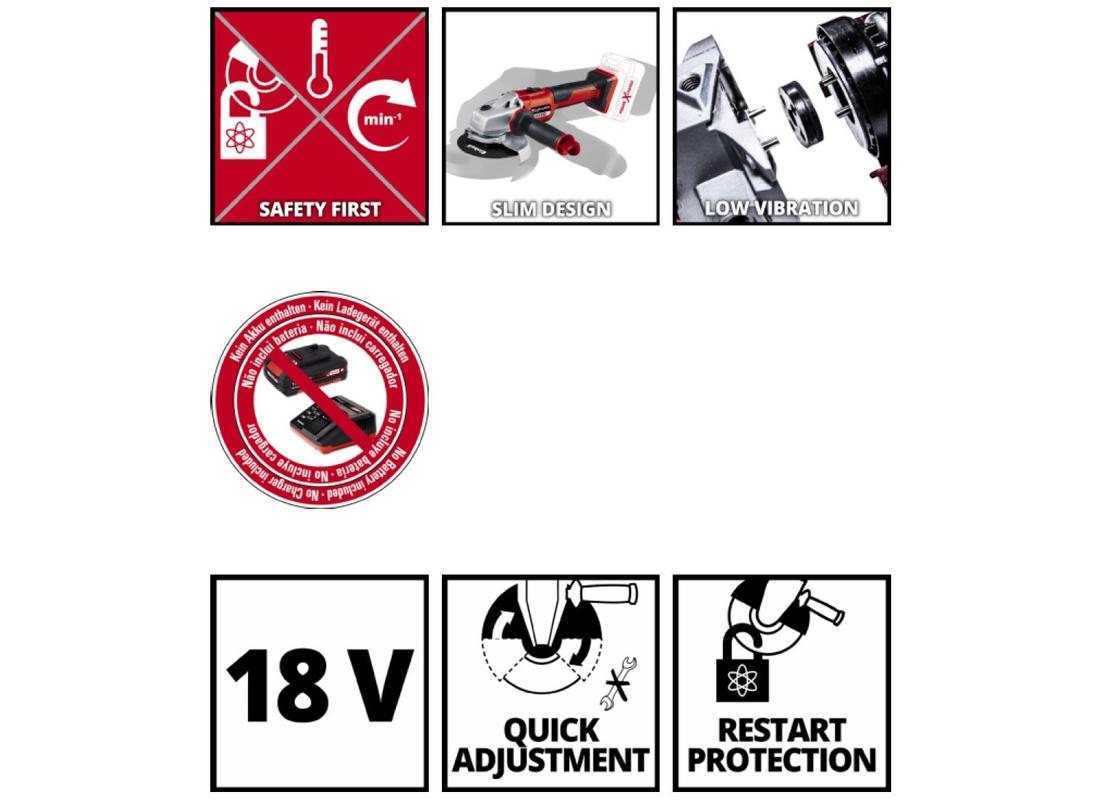 Einhell TE AG 18 Li Solo akkus sarokcsiszoló 125mm AXXIO (akku és töltő nélkül) Power X Change Einhell TE AG 18 Li Solo akkus sarokcsiszoló 125mm AXXIO (akku és töltő nélkül) Power X Change