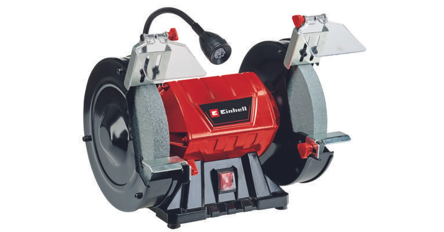 Einhell Touret à Meuler TC-BG 200 L 400W Avec Lampe LED - Meule Dégrossissage Et Ponçage Inclus