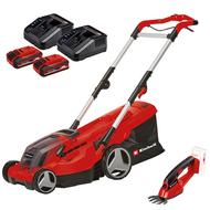 Einhell GE-CM 36/37 Li Set akkus fűnyíró + fűnyíró olló 2x3Ah akkuval és töltővel