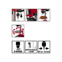 Kép 2/2 - Einhell TC-BD 350 oszlopos fúrógép 350W (13mm-es tokmány)