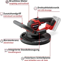 Kép 2/10 - Einhell TP-DWS 18/225 Li BL Solo akkus falcsiszolók, 18V, 225mm (akku és töltő nélkül)