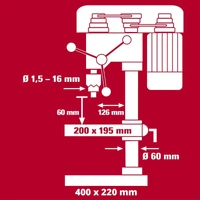 Kép 7/9 - Einhell TC-BD 630/1 oszlopos fúrógép, 630W