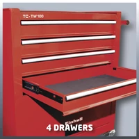 Kép 4/6 - Einhell TC-TW 100 szerszámkocsi 4+1 fiókos, 75kg