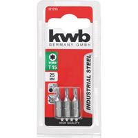 Kép 2/3 - KWB Industrial TORX hajtó bit, acél, T7x25mm, 3db