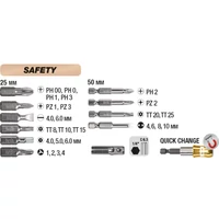 Kép 2/4 - KWB Profi TQ60 STEEL biztonsági bit készlet, 28 darabos