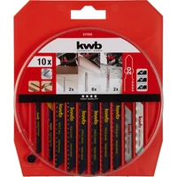 Kép 2/2 - KWB dekopír szúrófűrészlap készlet fémhez, fához, műanyaghoz (10db-os)