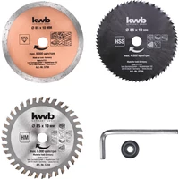 Kép 1/6 - KWB Profi HSS, HM, TCT, gyémánt mini körfűrészlap készlet, 5 részes
