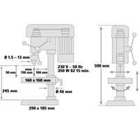 Kép 3/5 - Einhell BT-BD 401 Oszlopos Fúrógép 350W / 13mm tokmány