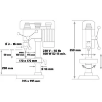 Kép 2/8 - Einhell BT-BD 501 Oszlopos Fúrógép