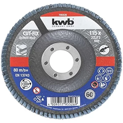 KWB lamellás fémcsiszoló korong, G60, 125x22.23mm