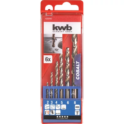 KWB Profi hengeres spirálfúrószár készlet, 2-8mm, 6darabos