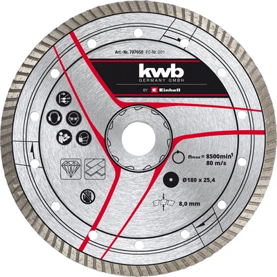 Einhell KWB gyémánt vágókorong, 250x25, 4 mm turbo