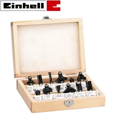 Einhell FS 12 felsőmaró készlet fa dobozban, 12db-os